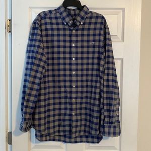 Vineyard Vines Mens XL slim fit whale shirt l/s plaid blue gray